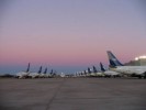vychod slunce nad flotilou letadel Argentinskych Aerolinek - 
